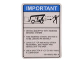 1001160072 Decal, Reverse Sensor System | JLG